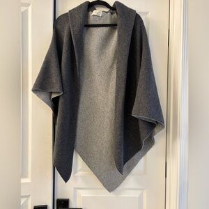 Gray poncho cape